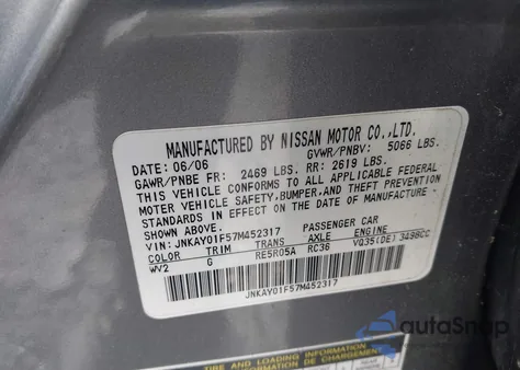 2007 Infiniti M35X z USA, uszkodzony, nr VIN JNKAY01F57M452317